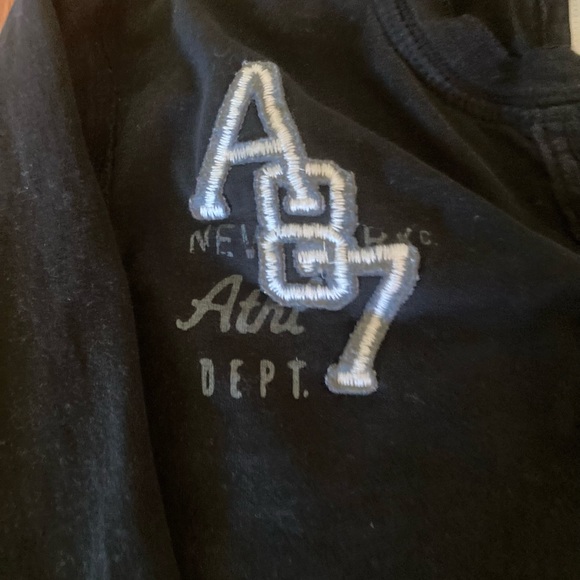 Aeropostale Black Mens Shirt Authentic 1987 Logo Long Sleeve - Picture 2 of 4